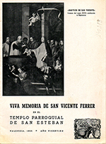 Viva memoria de San Vicente  Ferrer en el Templo Parroquial de San Esteban
