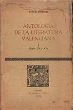 Antología de la Literatura Valenciana. Tomo I. (Sigos XIV y XV)